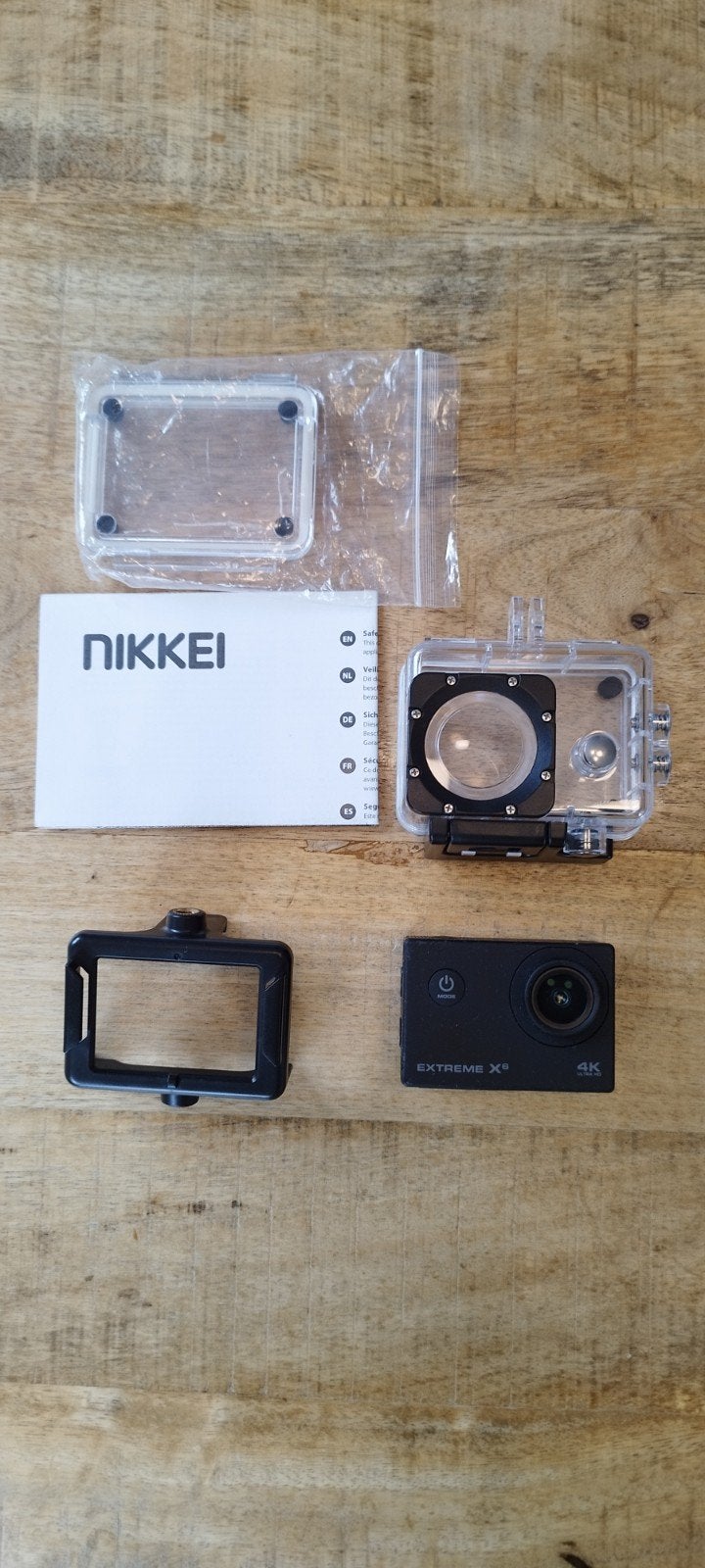 Nikkei Extreme X6 4K Action Camera met accessoires, Ophalen, Gebruikt, Overige merken