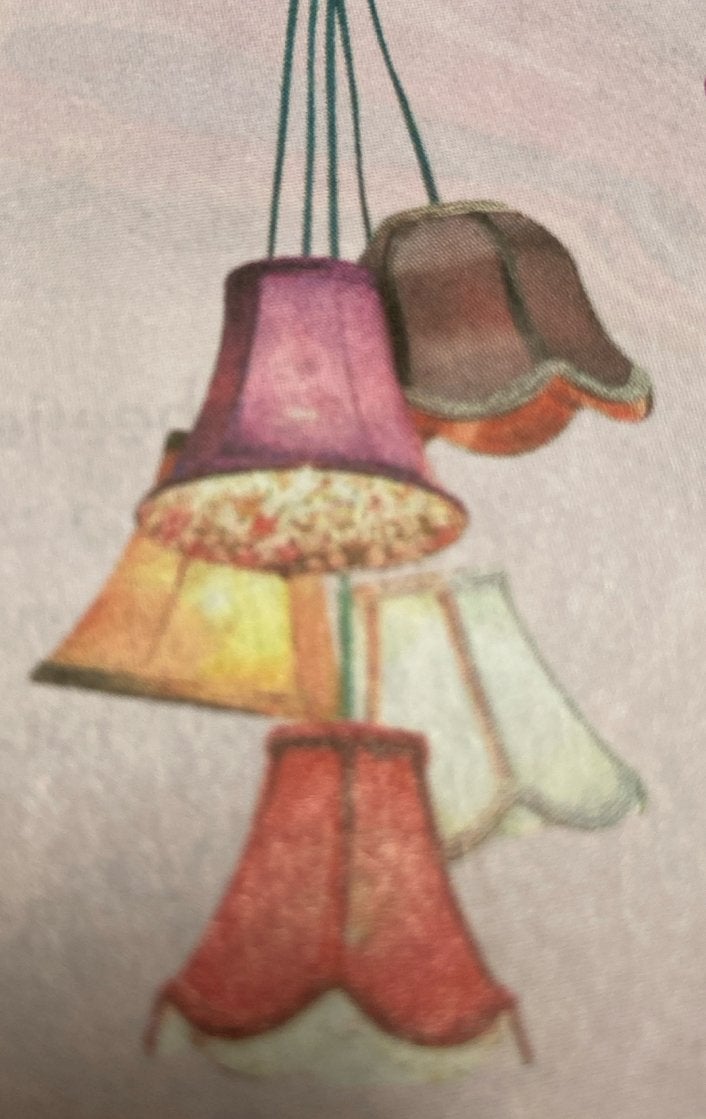 Miniatuur hanglampen set - E14 fitting, Ophalen of Verzenden, Zo goed als nieuw, Textiel, E14 (klein)