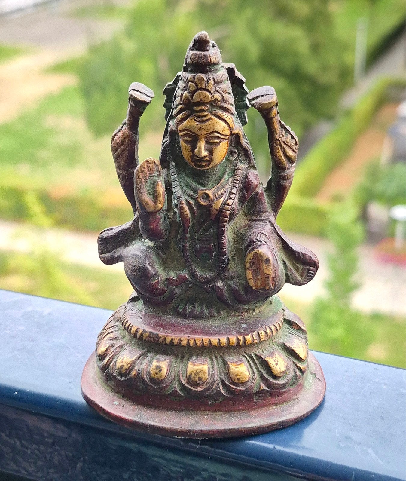 Laxmi bronzen beeld, Minder dan 20 cm, Verzenden, Brons, Beeld