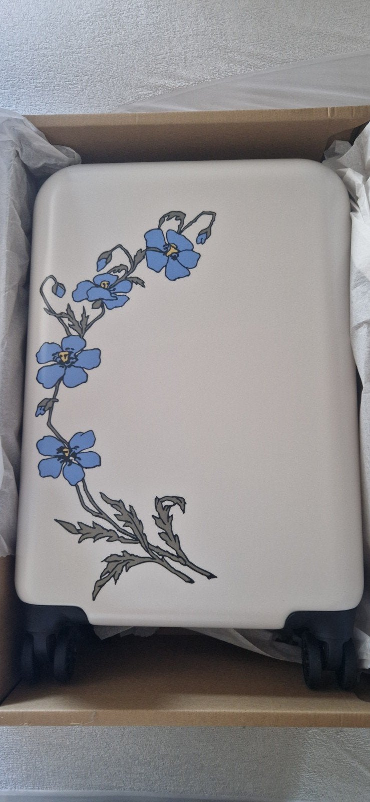 Koffer Postcodeloterij - Nieuw met bloemendesign, Ophalen, Wieltjes, 50 tot 60 cm, Hard kunststof