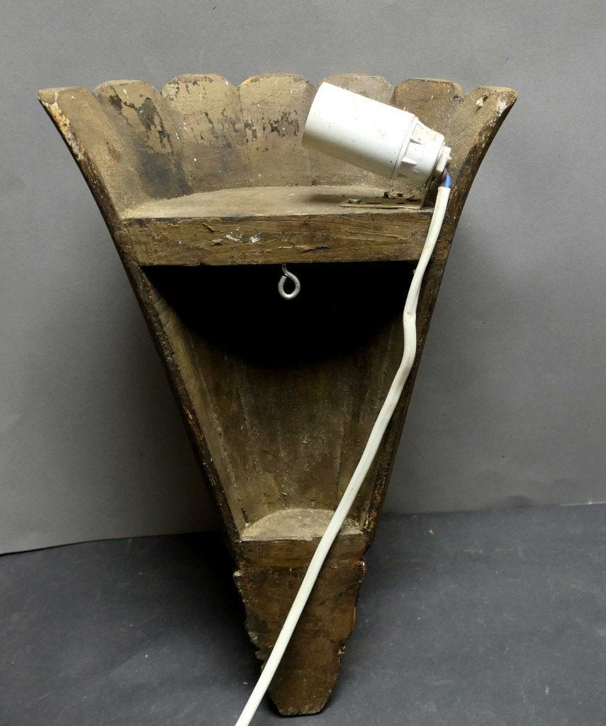 Wand lamp uit India LA2 houten wand decoratie oosters Azie, Ophalen of Verzenden