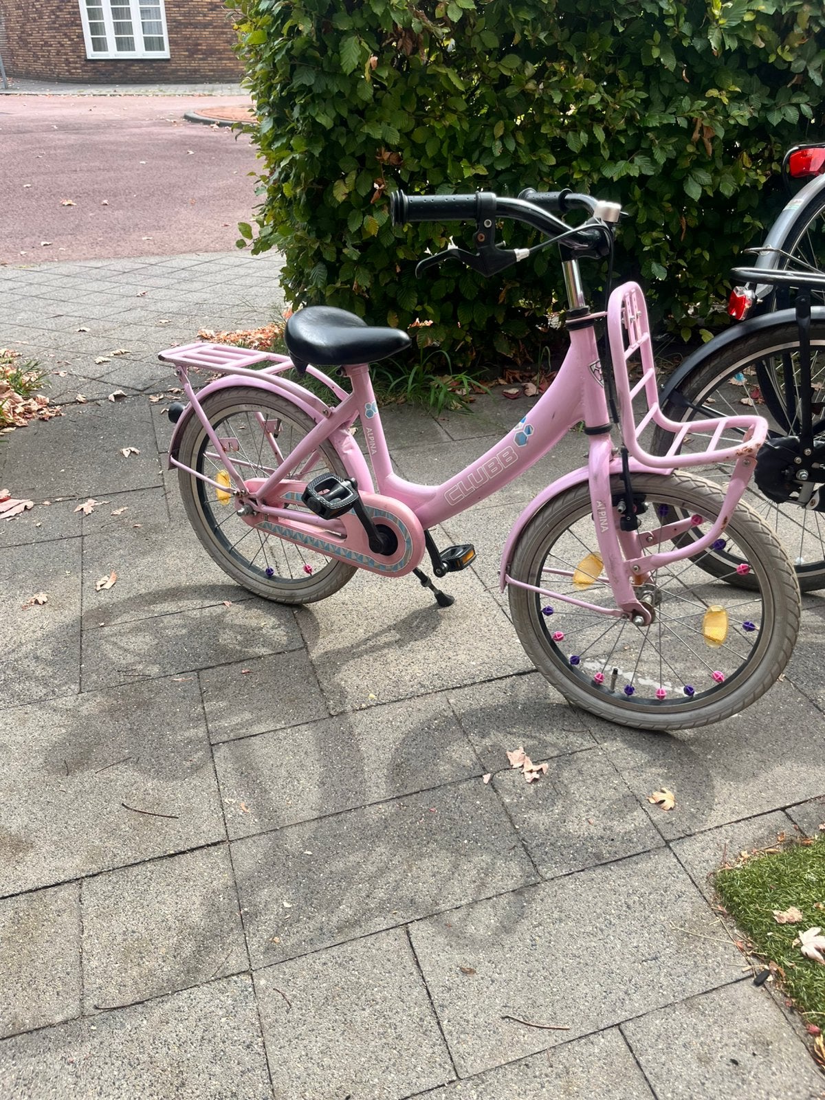 Alpina Clubb roze meisjesfiets, Ophalen, Terugtraprem, 18 inch, Handrem