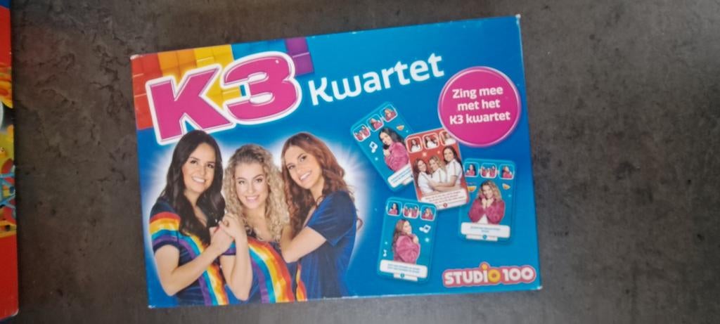 K3 Kwartet Kaartspel - Zing mee met K3, Vijf spelers of meer, Ophalen of Verzenden, Gebruikt, Studio 100
