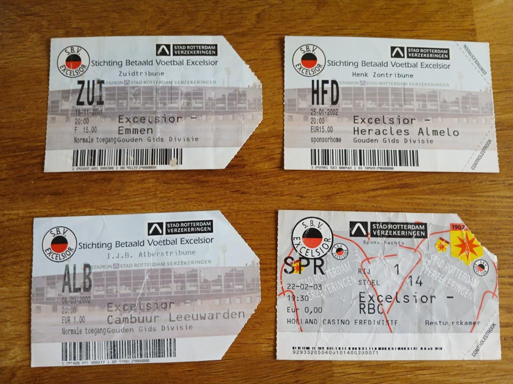 Tickets Excelsior 2001-2013, Verzamelen, Ophalen of Verzenden, Zo goed als nieuw, Buitenlandse clubs
