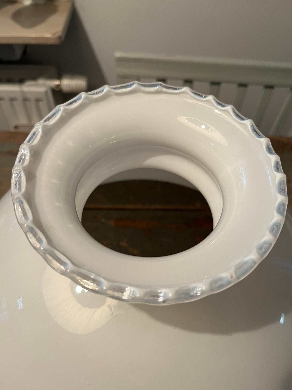 ANTIEKE VINTAGE RETRO LAMPENKAP GLAS MELKGLAS CLOCHE, Ophalen of Verzenden