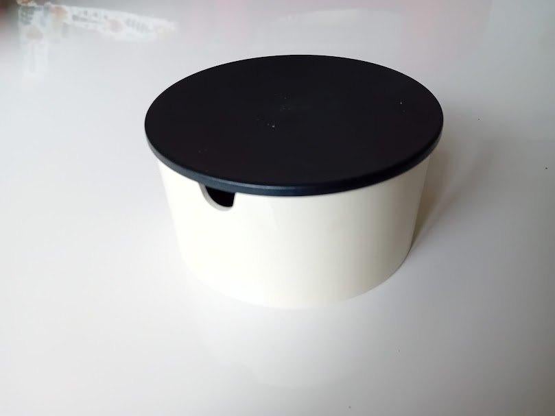 Stelton Denmark Erik Magnussen suikerpot 1977 als nieuw, Huis en Inrichting, Ophalen of Verzenden, Zo goed als nieuw, Wit