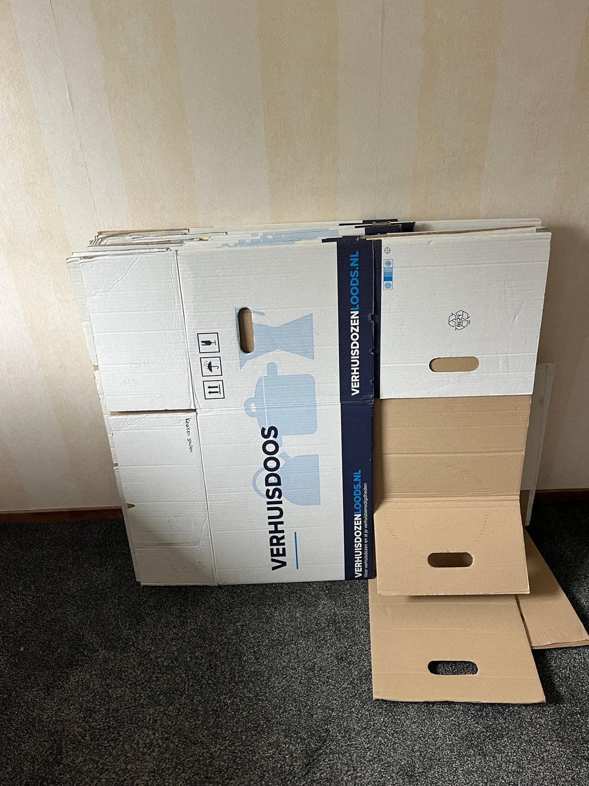 10x Verhuisdozen + 2x Garderobe Verhuisdozen, Ophalen, Gebruikt, Doos