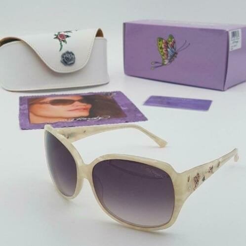 Zonnebril Ed Hardy Flock of Butterfly Pearl 60-14-130, Overige merken, Zonnebril, Wit, Nieuw