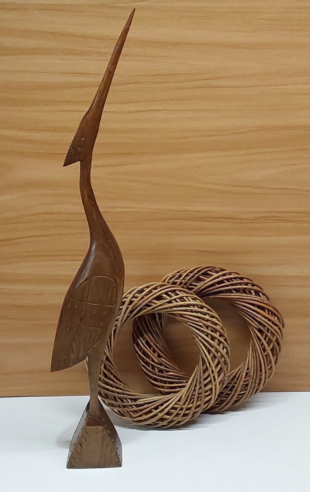 Houten vintage reiger, Verzamelen, Ophalen of Verzenden, Huis en Inrichting