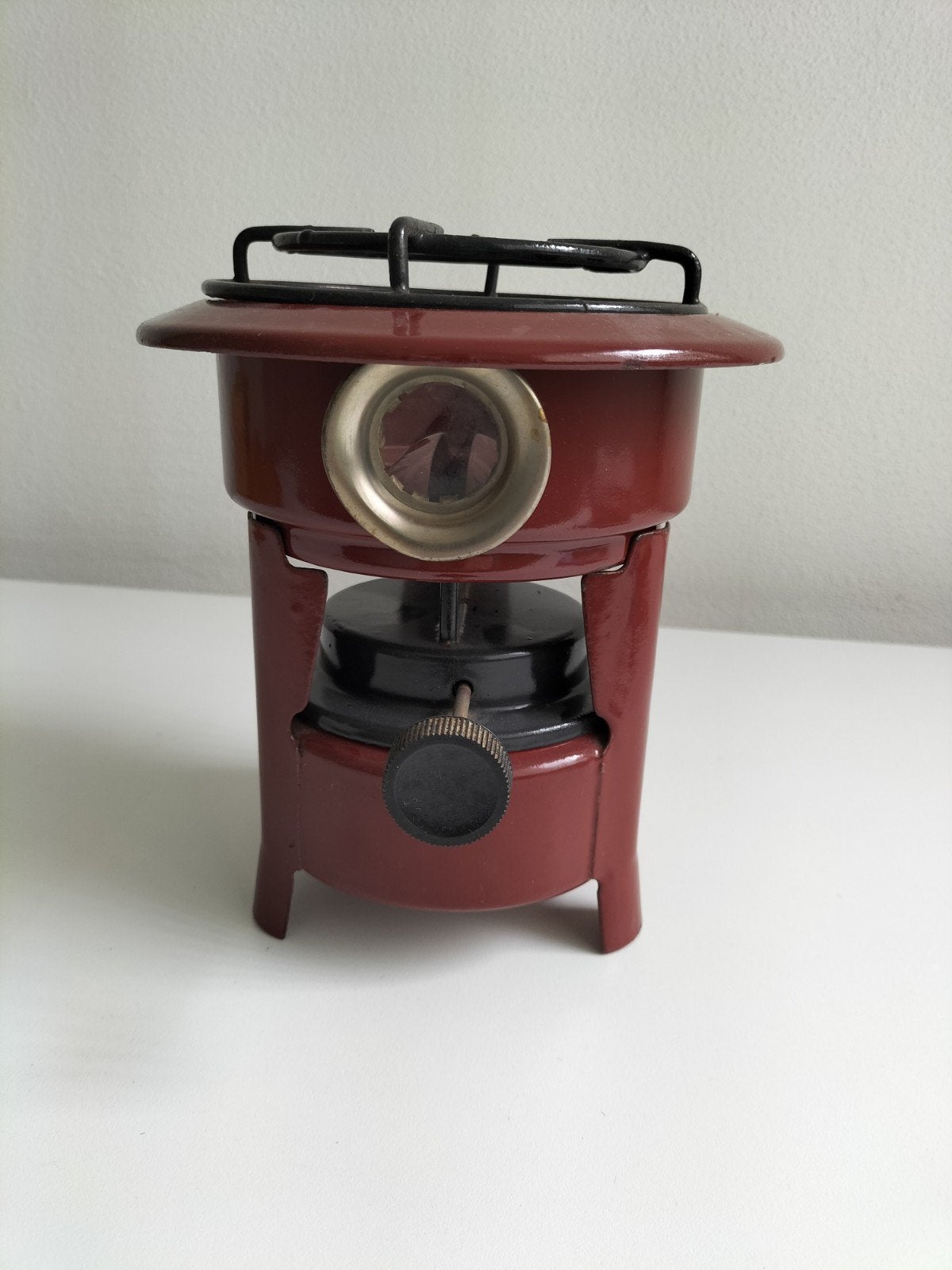 Vintage petroleum kooktoestel, rood bruin, Ophalen