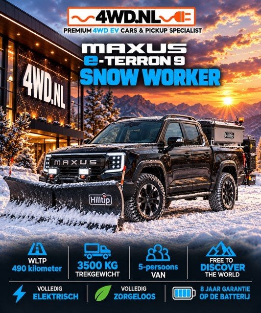 Maxus eTerron 9 4WD eTerron 9 102 kWh Premium SNOW WORKER WL, Auto's, Automaat, Gebruikt, Overige modellen, 2880 kg