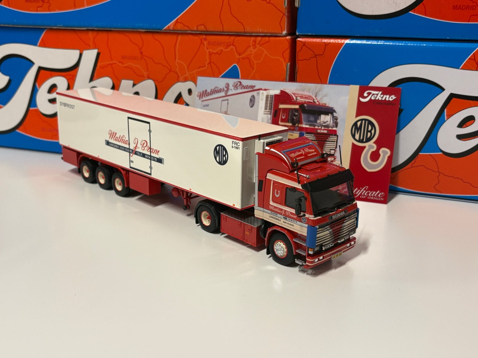 Tekno Scania 143M M.J. Bram, Overige merken, 1:32 tot 1:50, Ophalen of Verzenden, Zo goed als nieuw