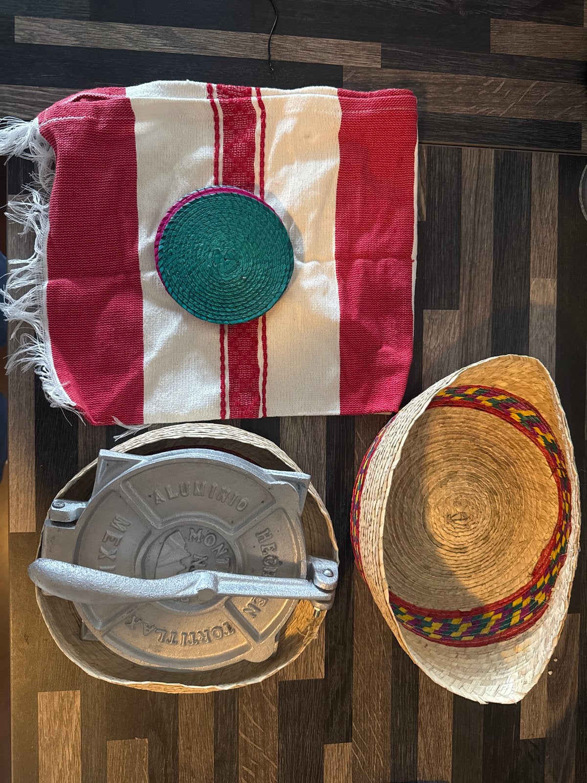 Tortillapers, Mexicaanse manden en tafelkleed, Ophalen of Verzenden, Metaal, Meerkleurig, Overige merken