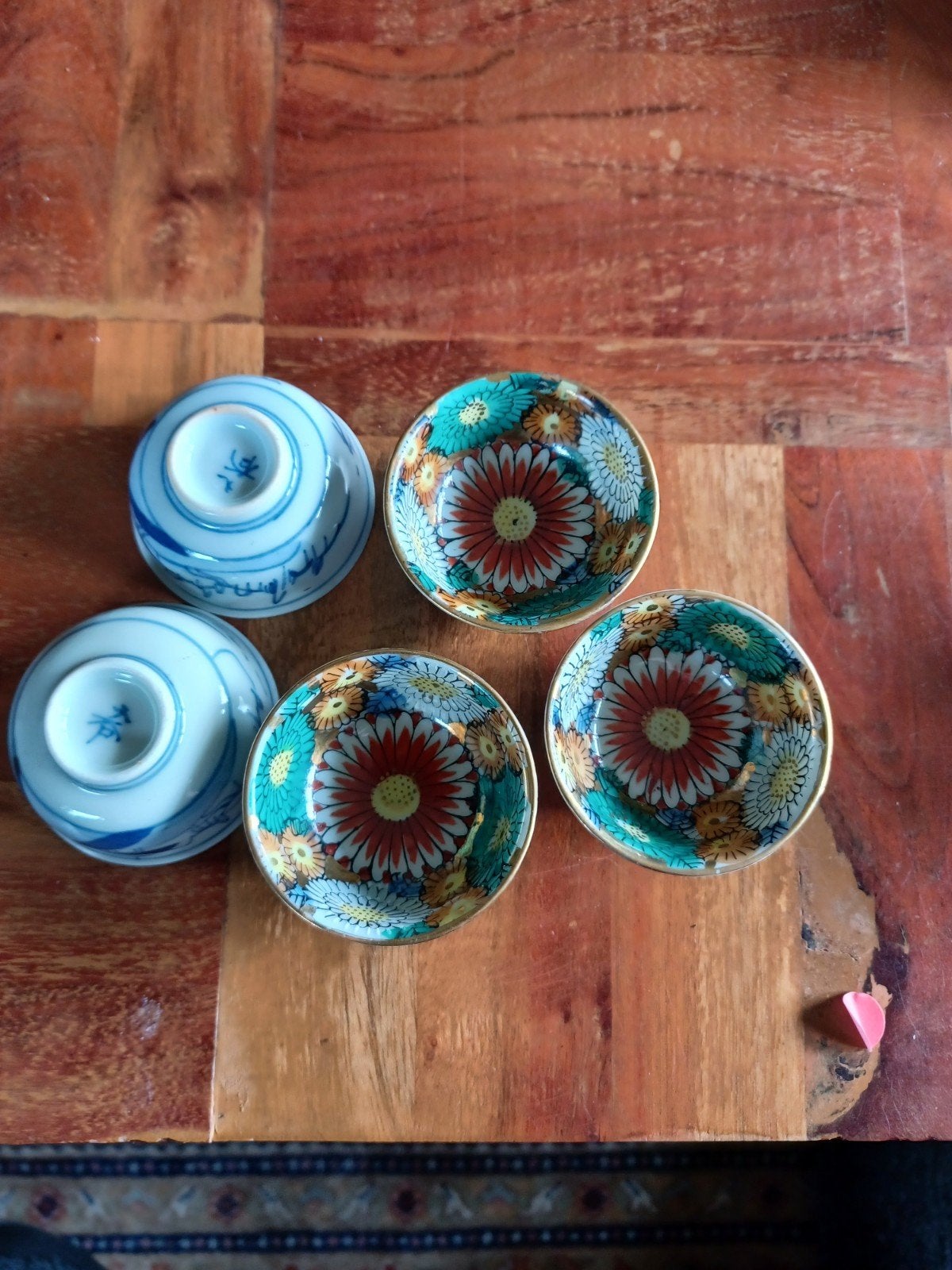 Set van 5 Japanse sakekopjes - handgeschilderd, Ophalen of Verzenden