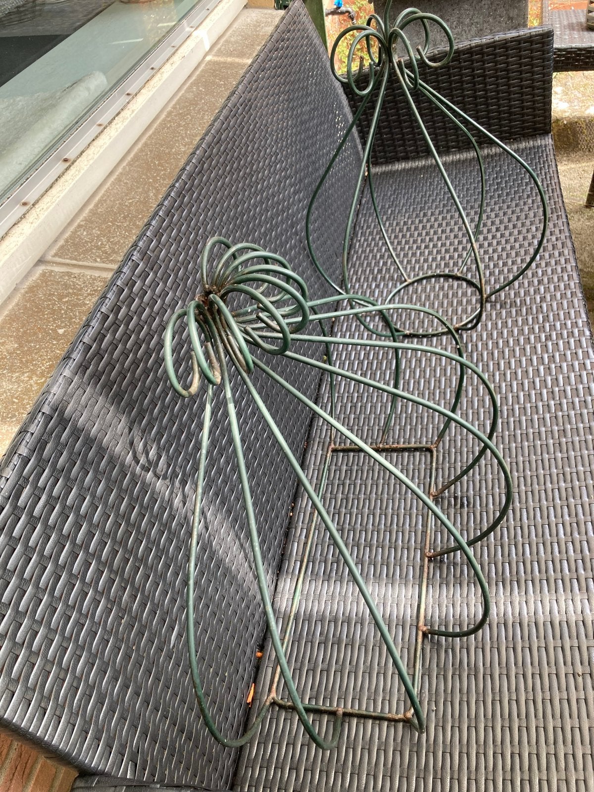 2 Metalen plantenhangers voor balkon of schutting (2 stuks), Tuin en Terras, Ophalen, Gebruikt, Balkon, Minder dan 60 cm