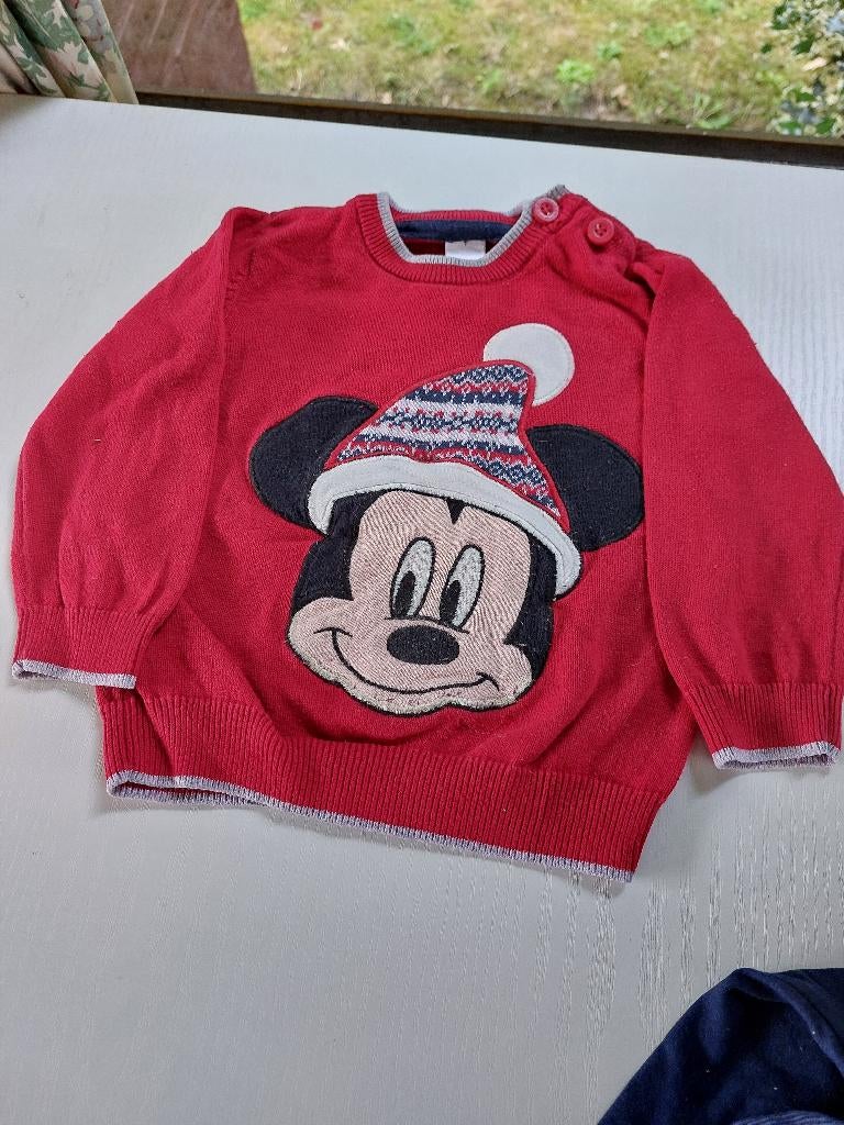 kersttrui mickey, mt. 80, z.g.a.n. alleen met kerst gedragen, Ophalen, Truitje of Vestje, Disney Baby, Zo goed als nieuw