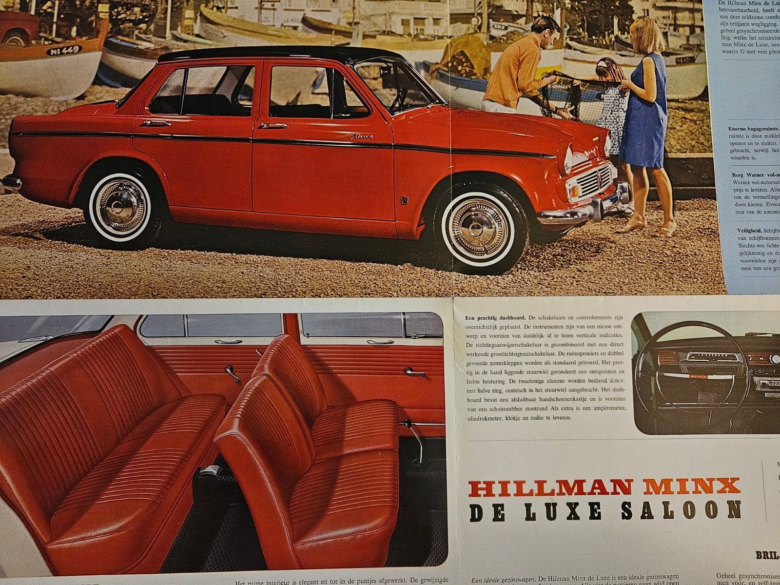 Brochure Hillman Minx De Luxe Saloon, Ophalen of Verzenden, Zo goed als nieuw, Overige merken