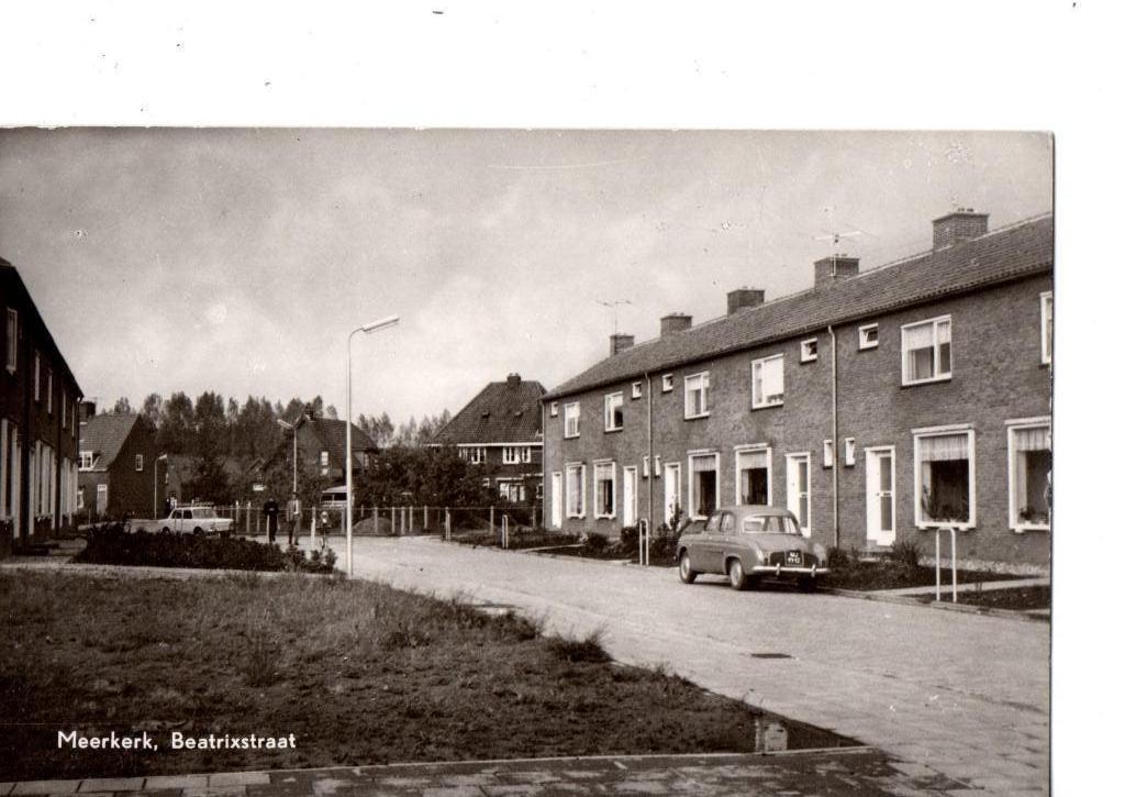 Meerkerk.  Beatrixstraat. **, Verzamelen, Ansichtkaarten | Nederland, Verzenden, 1960 tot 1980, Ongelopen, Zuid-Holland