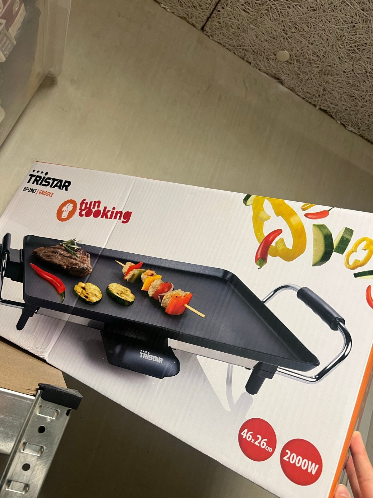 Tristar BP-2965 Griddle - Tafelgrill 46x26cm 2000W, Ophalen, Nieuw, Tafelgrill