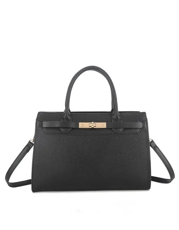 Zwarte elegante handtas met gouden sluiting, Giuliano, nieuw, Ophalen of Verzenden, Nieuw, Zwart, Handtas