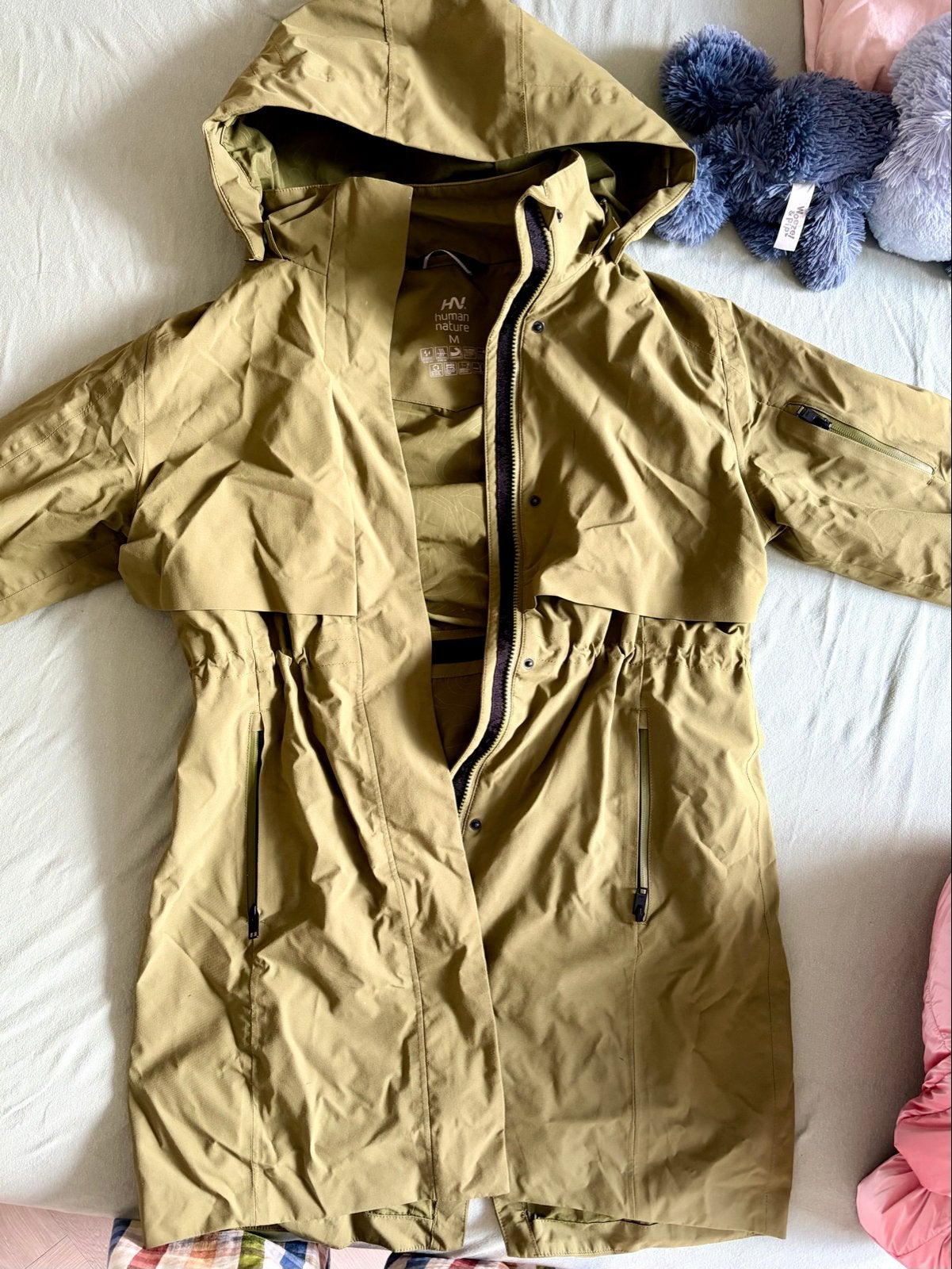 Human Nature waterdichte jas maat M, Ophalen, Zo goed als nieuw, Maat 38/40 (M), Beige