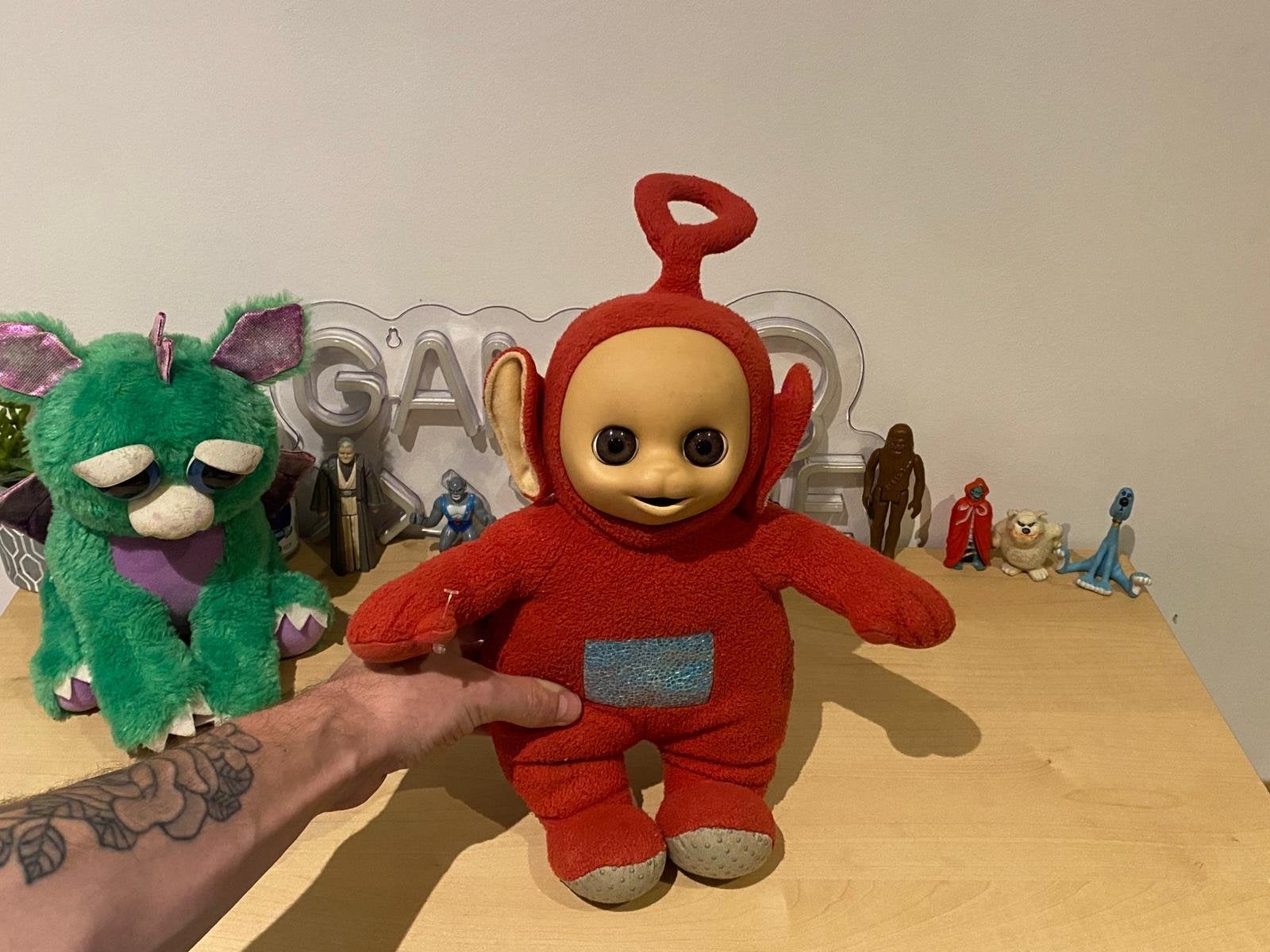 Vintage 90’s Teletubbie Po knuffel met geluid 100% werkend, Gebruikt, Overige merken, Met geluid, Overige karakters
