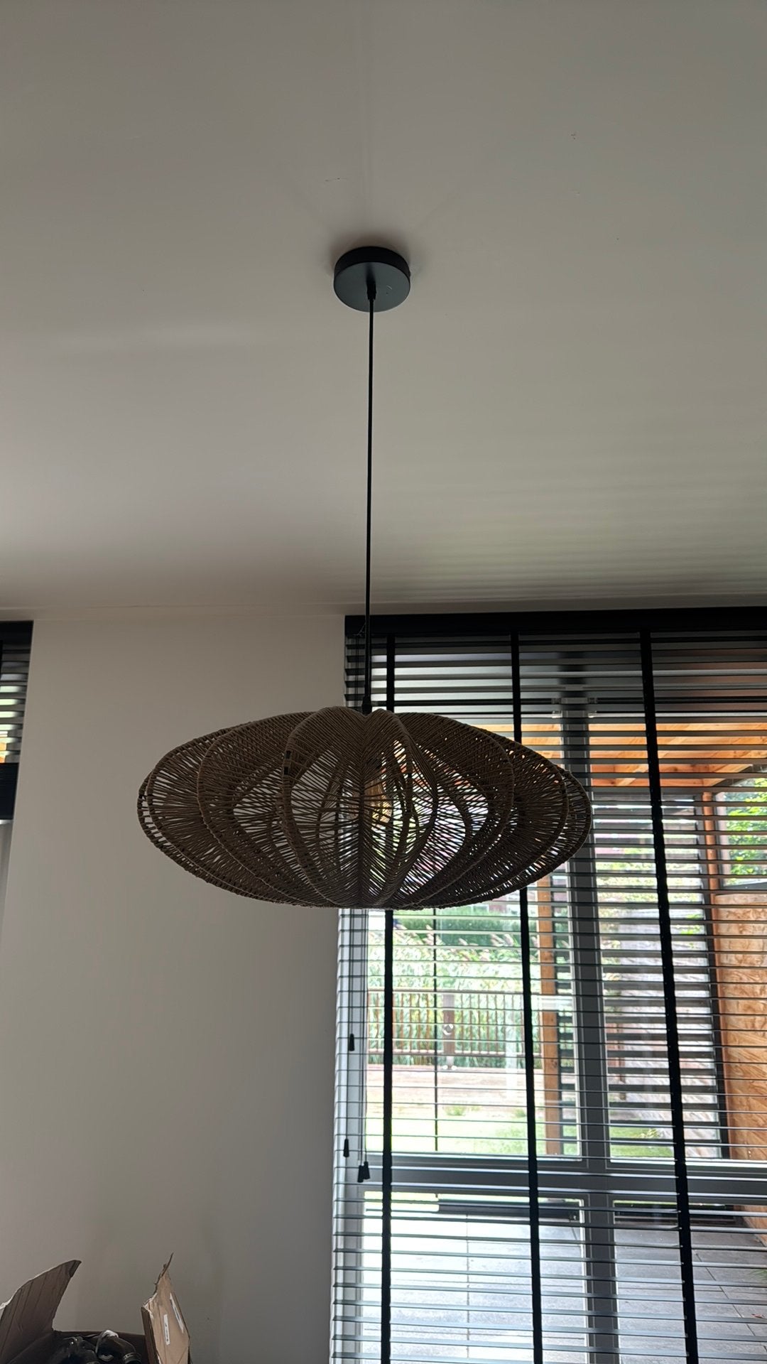 Rotan hanglamp, Huis en Inrichting, Lampen | Hanglampen, Ophalen of Verzenden, Zo goed als nieuw