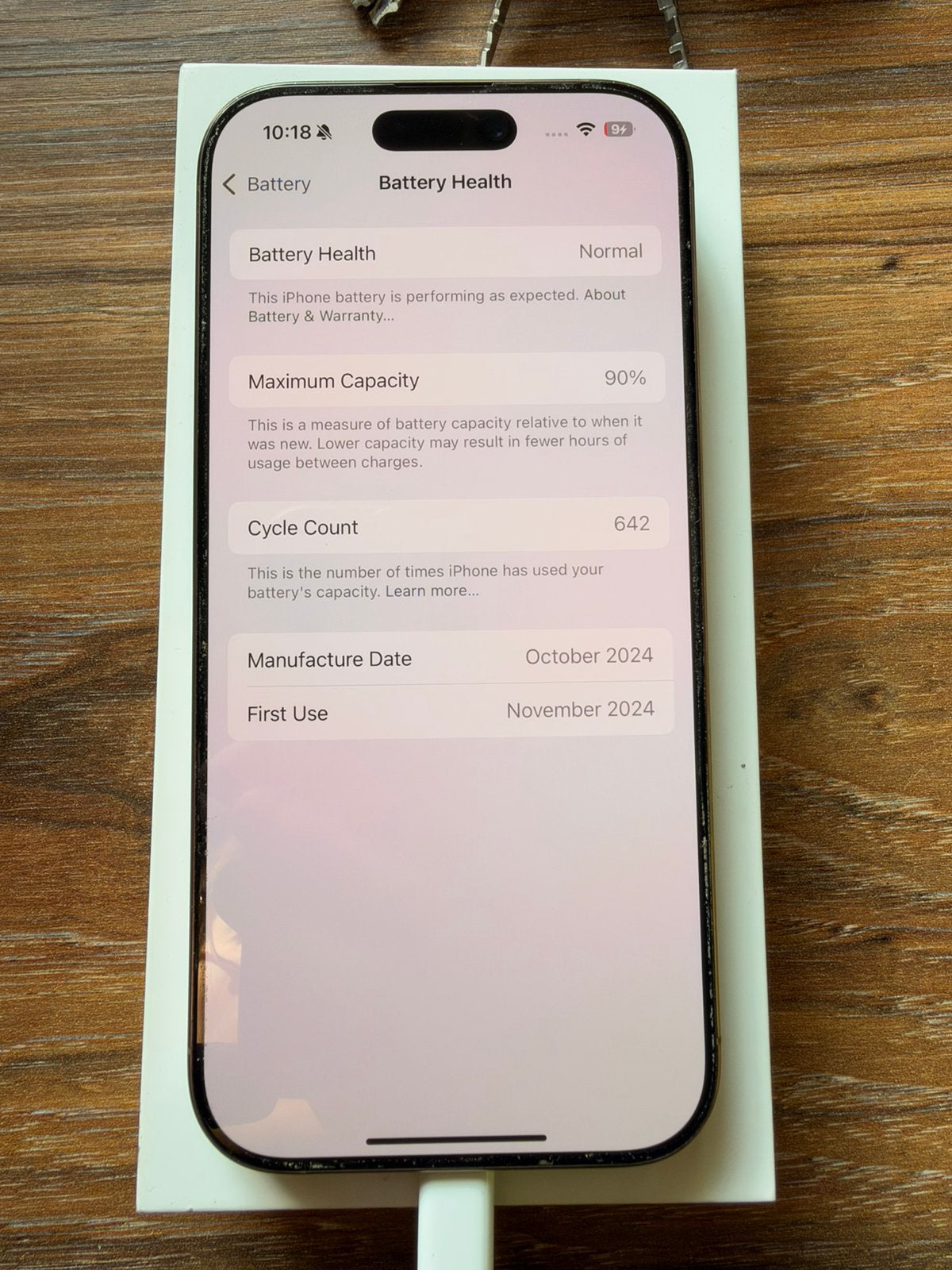 iPhone 16 Pro - 128GB - Rose gold - 90% batterij, Telecommunicatie, IPhone 16 Pro, 128 GB, Ophalen of Verzenden, Zo goed als nieuw