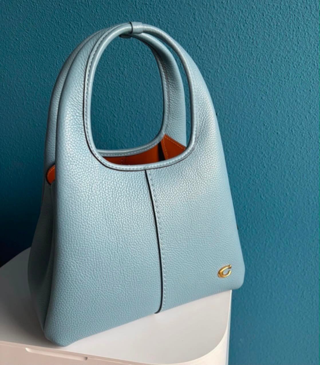 Coach tas in lichtblauw leer, Ophalen of Verzenden, Zo goed als nieuw, Blauw, Overige typen