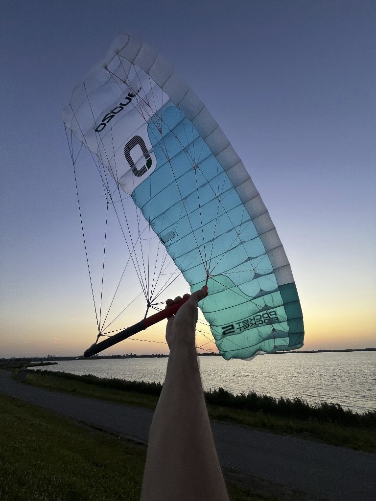 Ozone Parawing Pocket Rocket 5m V1, Ophalen, Zo goed als nieuw, Wingsurf-wing