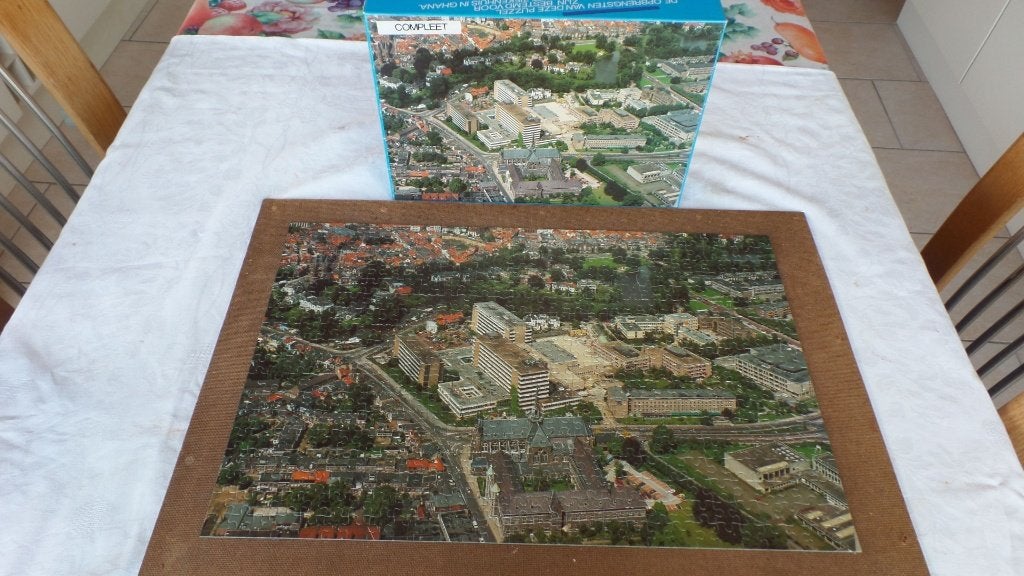 Puzzle, De Weezenlanden Zwolle, 500 pcs, Vintage-(#9201), Ophalen of Verzenden, 500 t/m 1500 stukjes, Gebruikt, Legpuzzel