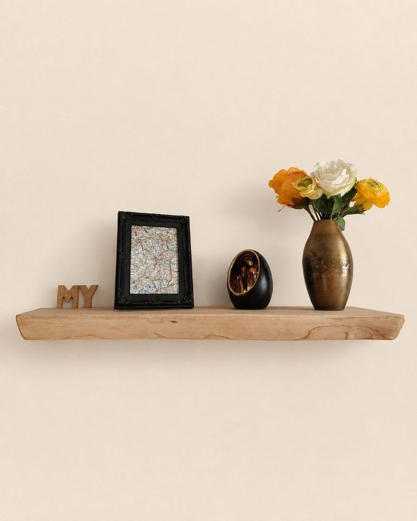 Massief houten wandplank zwevend + montagepennen 78cm #228B, Houtatelier M.Y., Info@myhoutatelier.nl, Nieuw, Ophalen of Verzenden