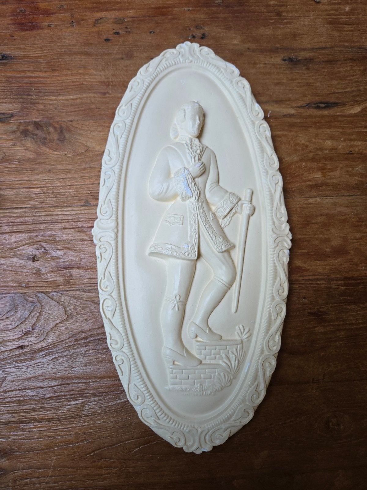 Wanddecoratie, Gips, Barok., Ophalen of Verzenden, Gebruikt, Wit