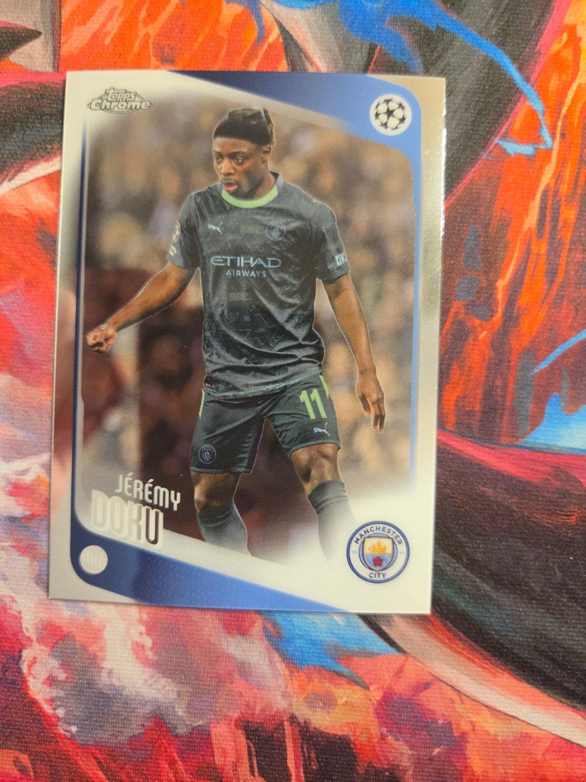 Topps Chrome Jeremy Doku Manchester City Voetbalkaart, Verzamelen, Ophalen of Verzenden