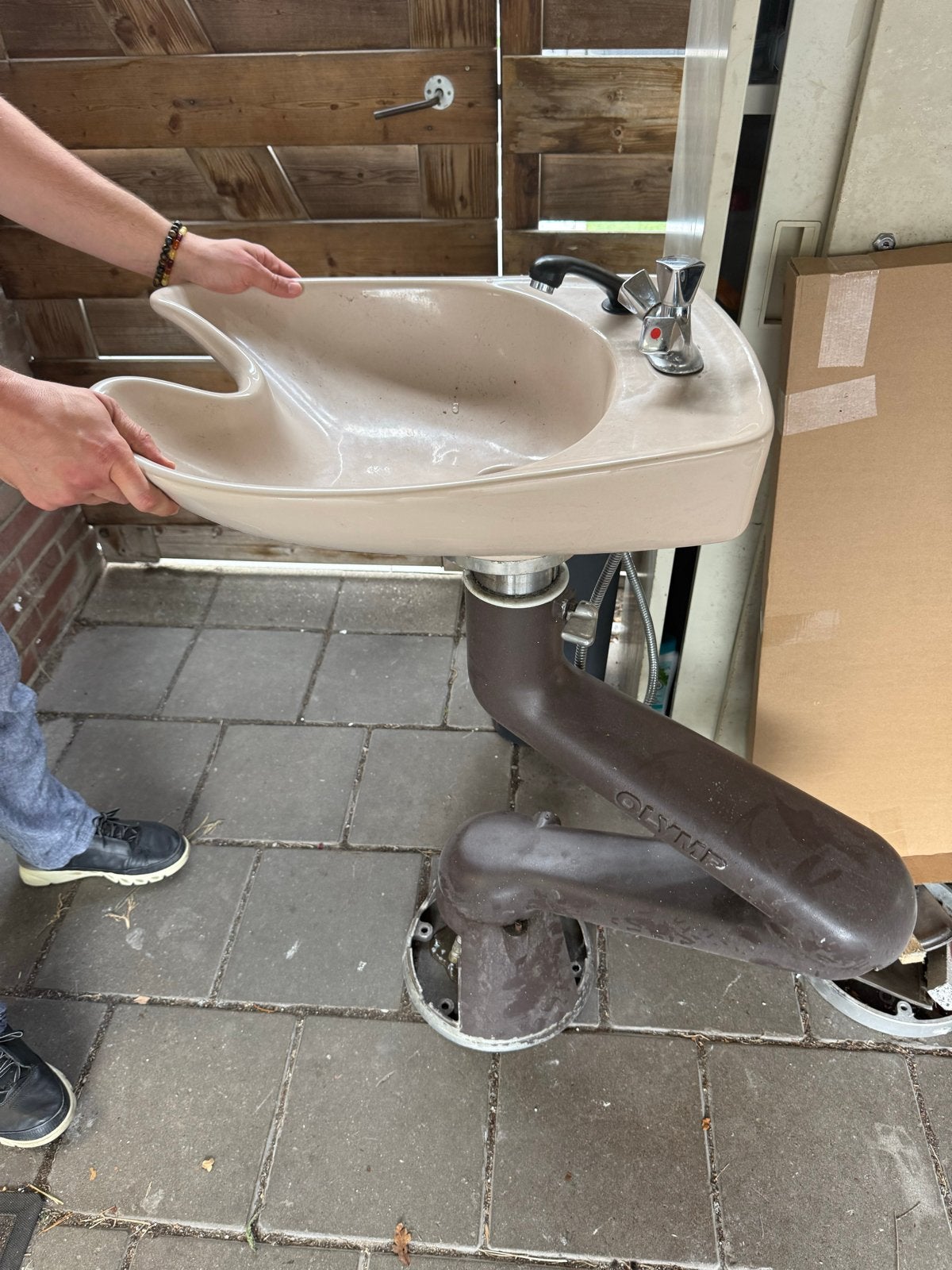 Kapperswasbak met kraan - Gebruikt, Ophalen, Gebruikt, Chroom, Wastafel