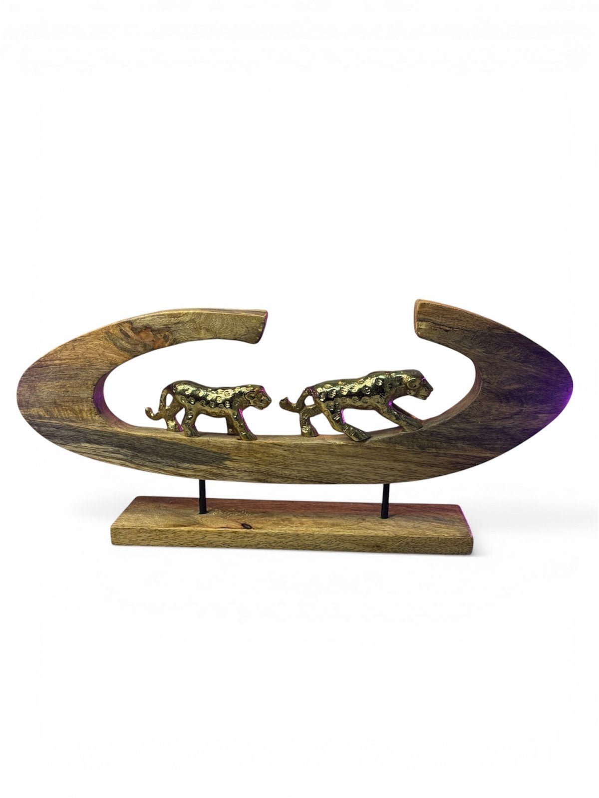 Gouden Luipaard Decoratie - Houten Beeldje, Ophalen, Zo goed als nieuw, Goud, Hout