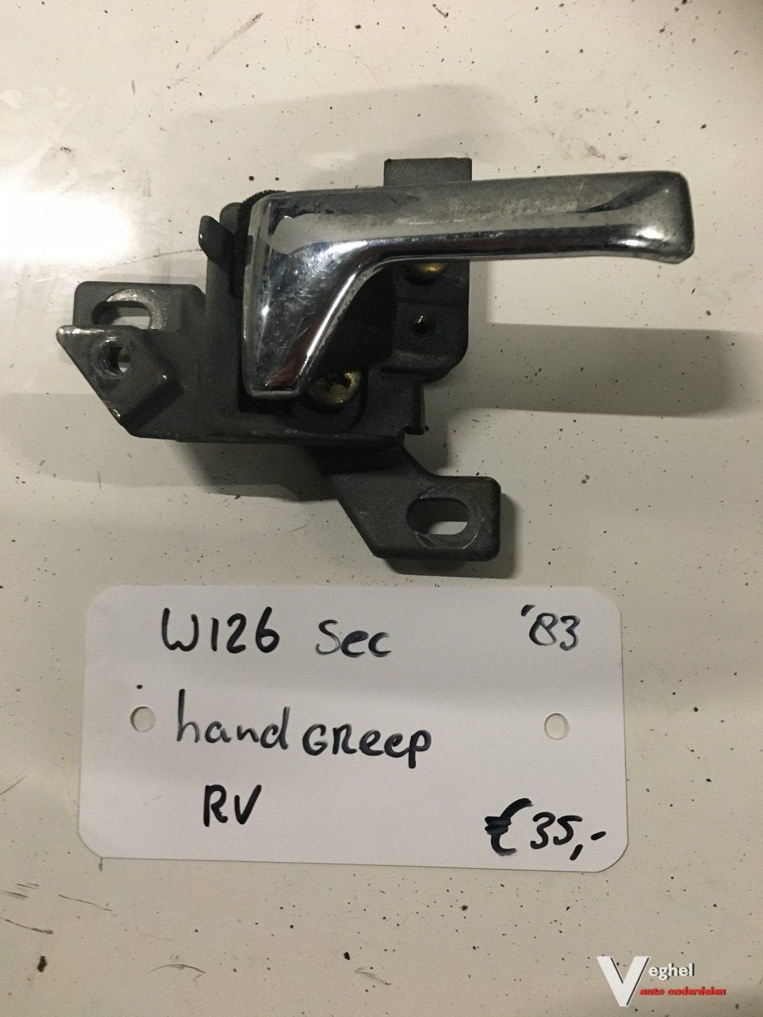 Mercedes w126 Sec 1983 Deurgreep Rechtsvoor chrome, Gebruikt, -, Deur, -