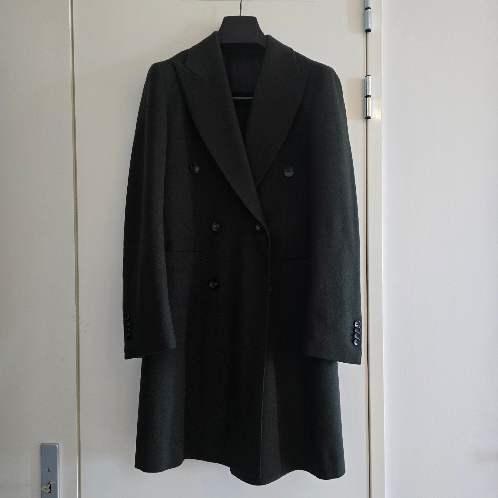 Suitsupply Lavello Patch FL Wollen Jas Maat 44, Kleding | Heren, Jassen | Winter, Zwart, Ophalen of Verzenden, Zo goed als nieuw