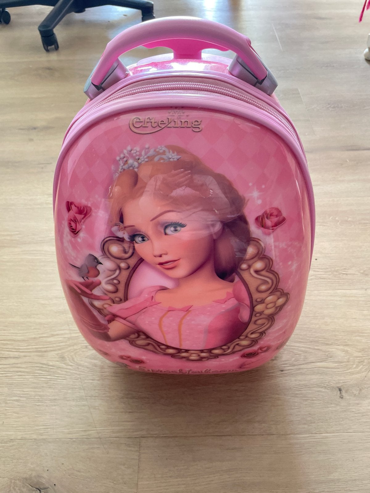Efteling Kinderkoffer met Wieltjes - Roze Prinses Design, Gebruikt, Hard kunststof, Minder dan 50 cm, Ophalen of Verzenden