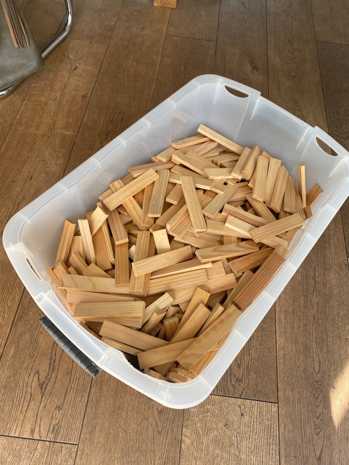 Grote doos (deels nep) kapla, Ophalen, Gebruikt