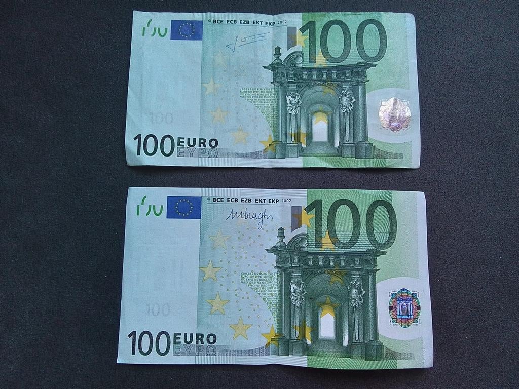 Mooi 100 eurobiljet 2002 de eerste biljet, Postzegels en Munten, Bankbiljetten | Europa | Eurobiljetten, Ophalen of Verzenden