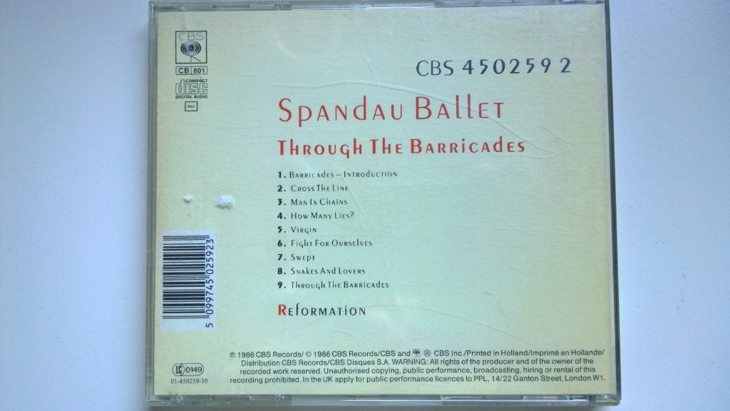 Spandau Ballet - Through The Barricades, Ophalen of Verzenden, Zo goed als nieuw, Pop, Album