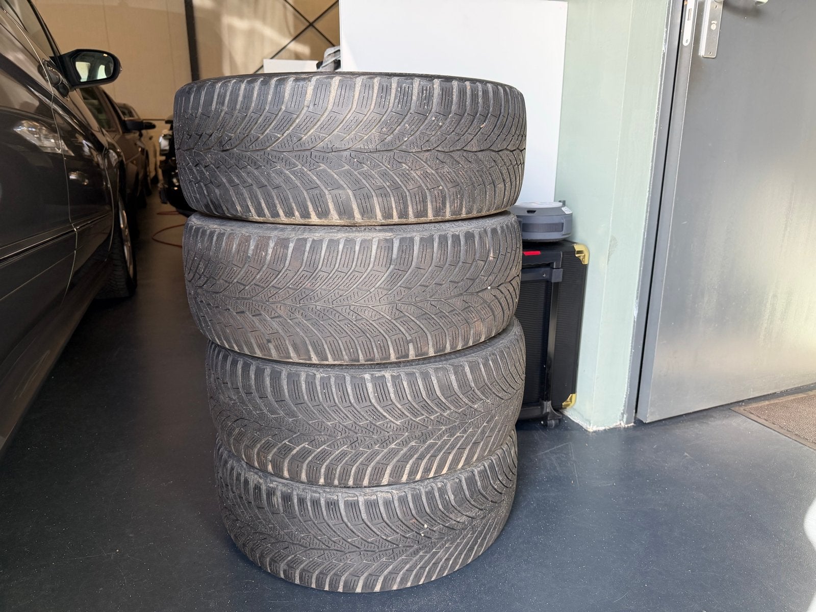 Winterbanden met Rial velgen 225/45/17 - Continental, Gebruikt, Banden en Velgen, 17 inch, 225 mm