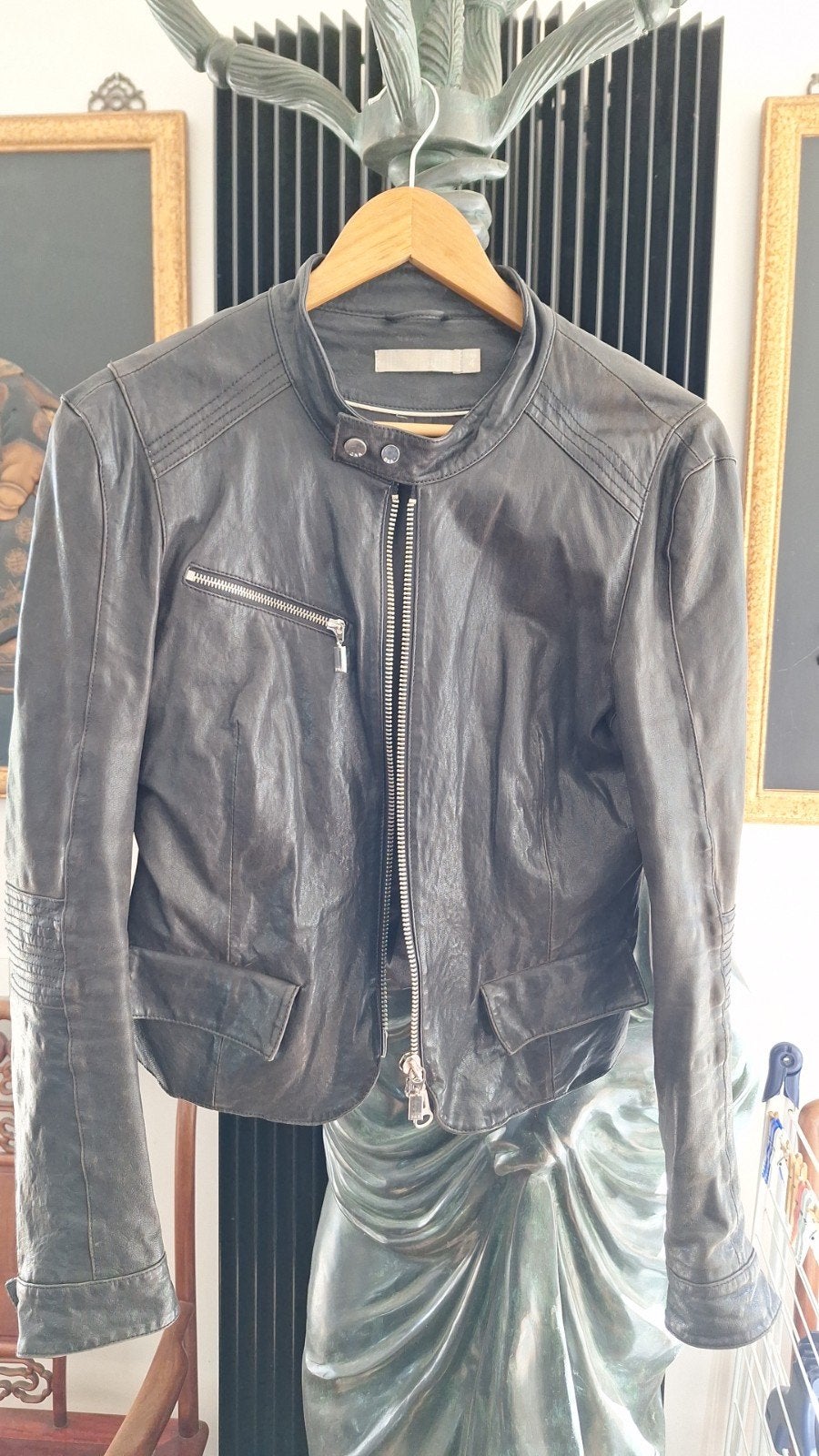 ZWART LEREN BIKER JASJE, Maat 38/40 (M), Dna, Zwart, Ophalen of Verzenden