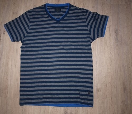 Grijs Blauw Gestreepte T-Shirt Jack & Jones (L), Maat 52/54 (L), Blauw, Ophalen of Verzenden, Gedragen