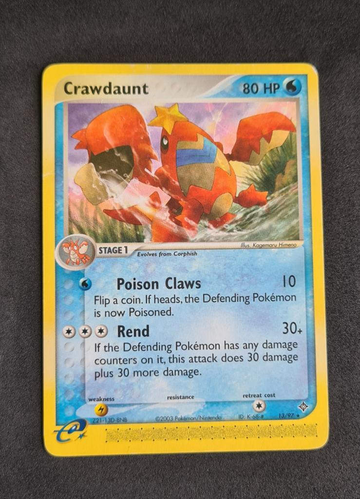 Crawdaunt 13/97 Pokémon kaart, Ophalen, Zo goed als nieuw, Losse kaart