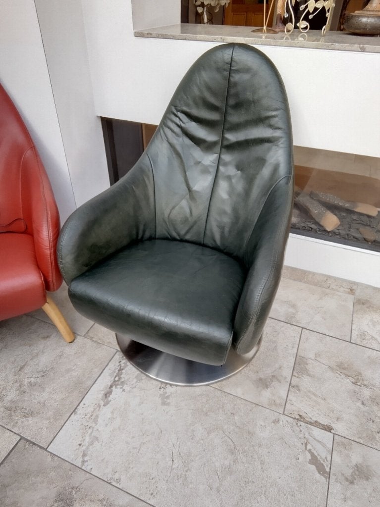 Donkergroene draaifauteuil Dutch Design Sitting Vision Amico, Huis en Inrichting, Minder dan 75 cm, Ophalen of Verzenden, Zo goed als nieuw