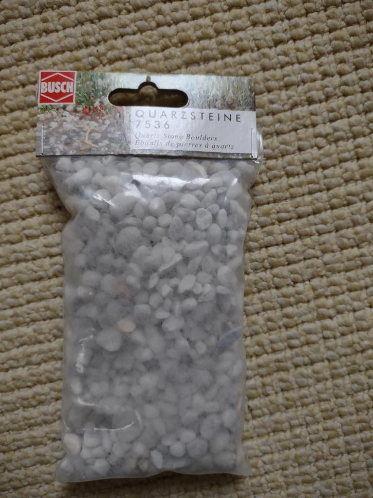 Busch H0 7536 Quarzsteine, 320 gr., nieuw in OVP, Overige merken, Natuur, Gelijkstroom of Wisselstroom, Nieuw