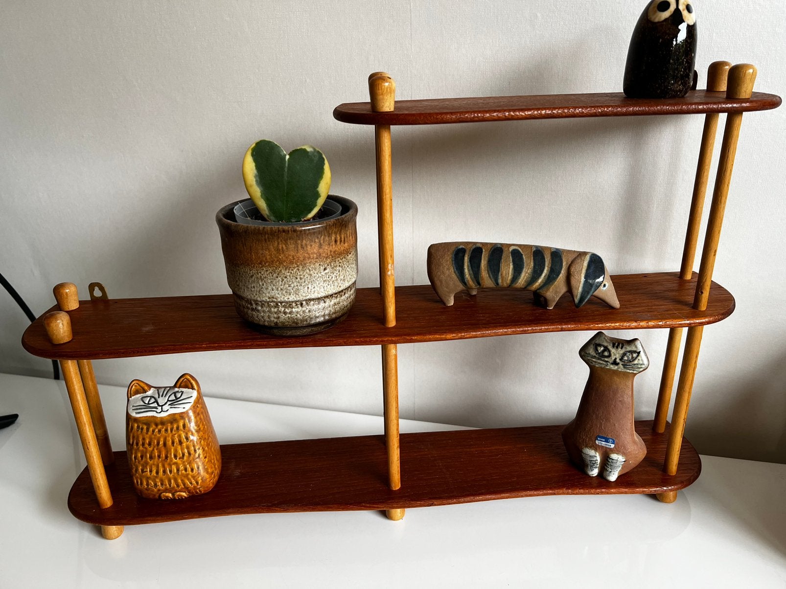 Vintage Deens Design Teakhout Wand Stokkenkast Jaren 60, Huis en Inrichting, Ophalen of Verzenden, Zo goed als nieuw