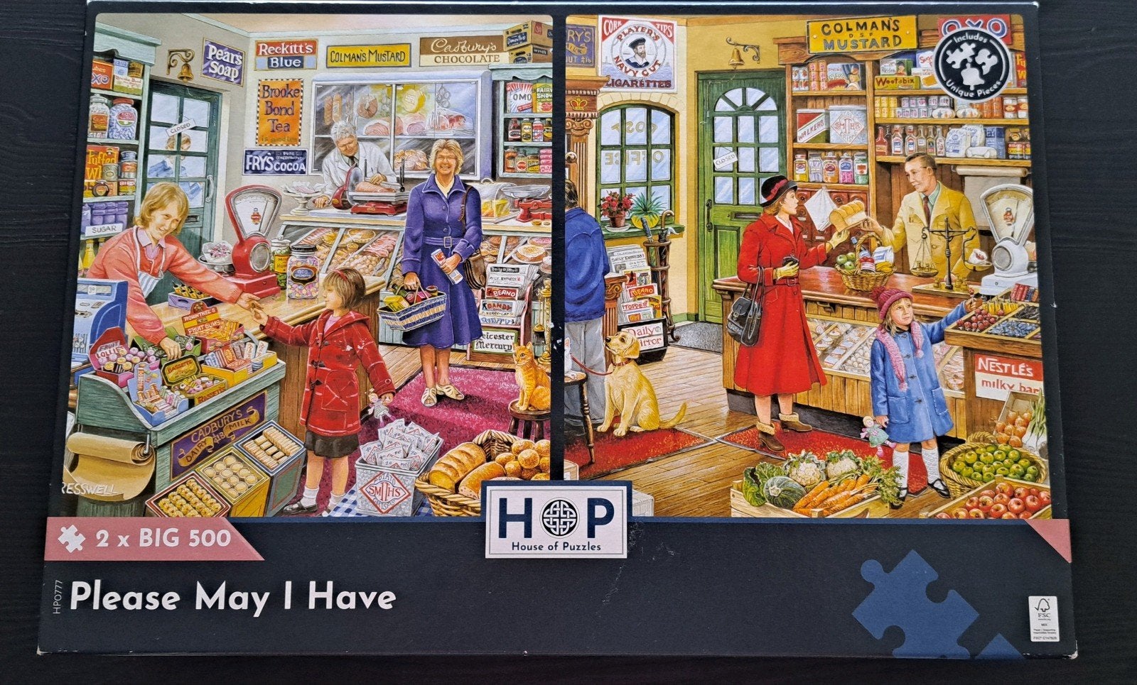 House of Puzzles 'Please May I Have' 2x500 stukjes, Ophalen of Verzenden, 500 t/m 1500 stukjes, Gebruikt, Legpuzzel